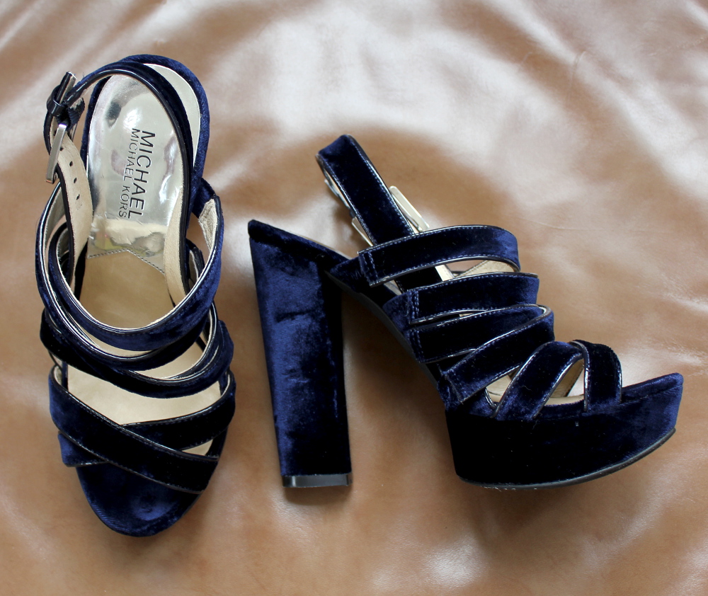 michael kors blue heels